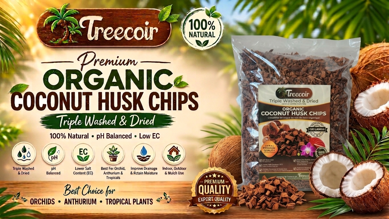 Treecoir Organic Coconut Husk Chips Banner 1